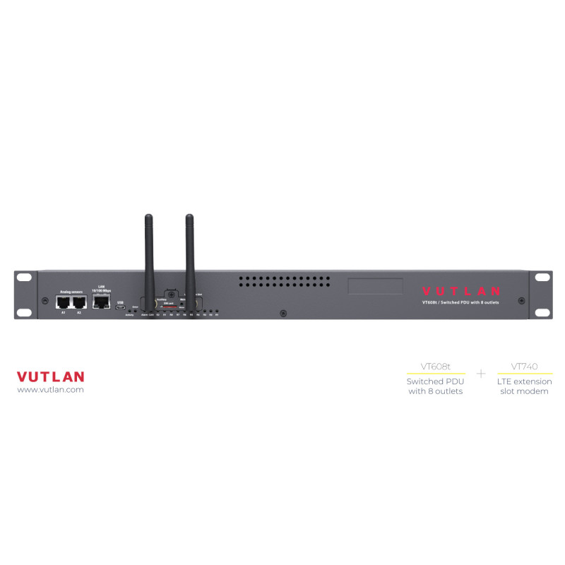 VT608 Switched PDU with sensor monitoring | Vutlan.com