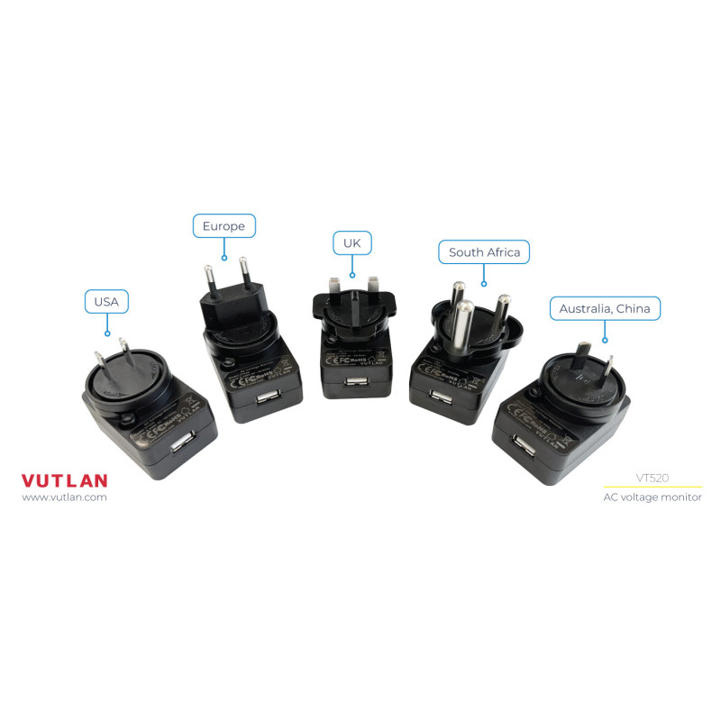 VT520 | AC voltage detector | Multiple power plug types | Vutlan.com